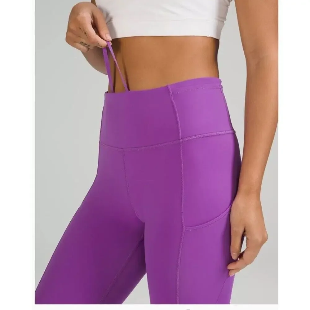 Lululemon Magenta High-Rise Crop Leggings/Yoga Pants
